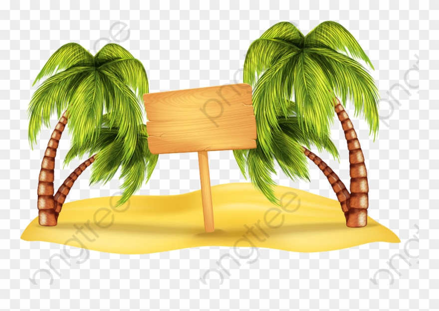 Palm Tree Clip Art Coconut - Coconut Tree Background Hd - Png Download
