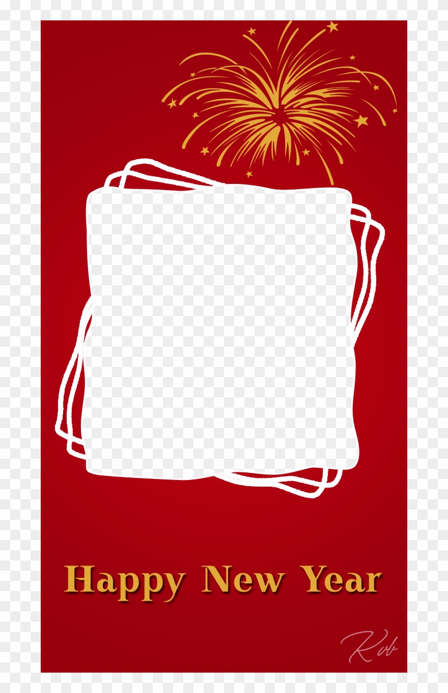 Red New Year Frame Freeproducts - Fireworks Clipart