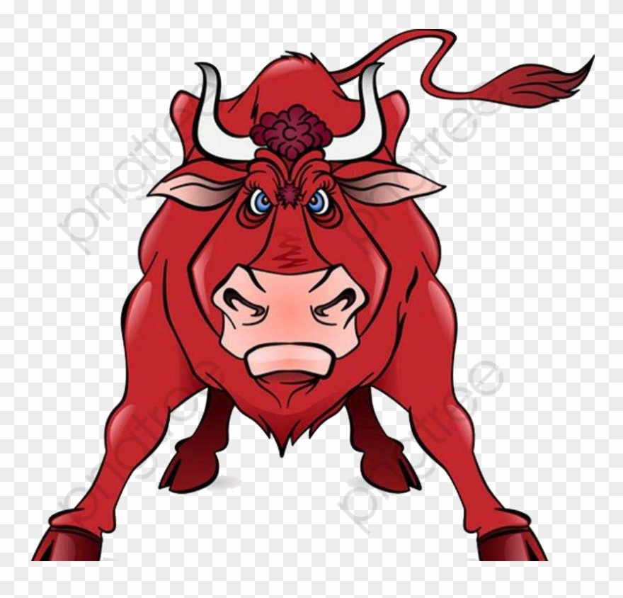 Anger Front Red Bull - Angry Bull Cartoon Clipart