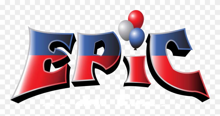 Cropped Full Epic Party Events Logo White Letters Clipart