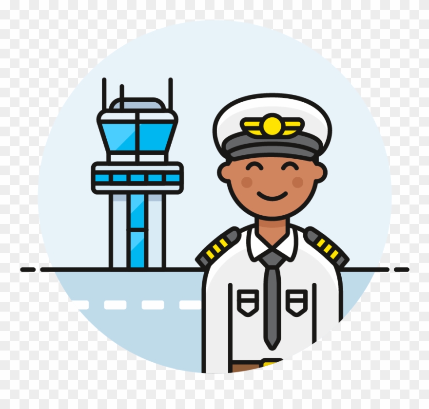 Captain Clipart Male Pilot - Cartoon - Png Download
