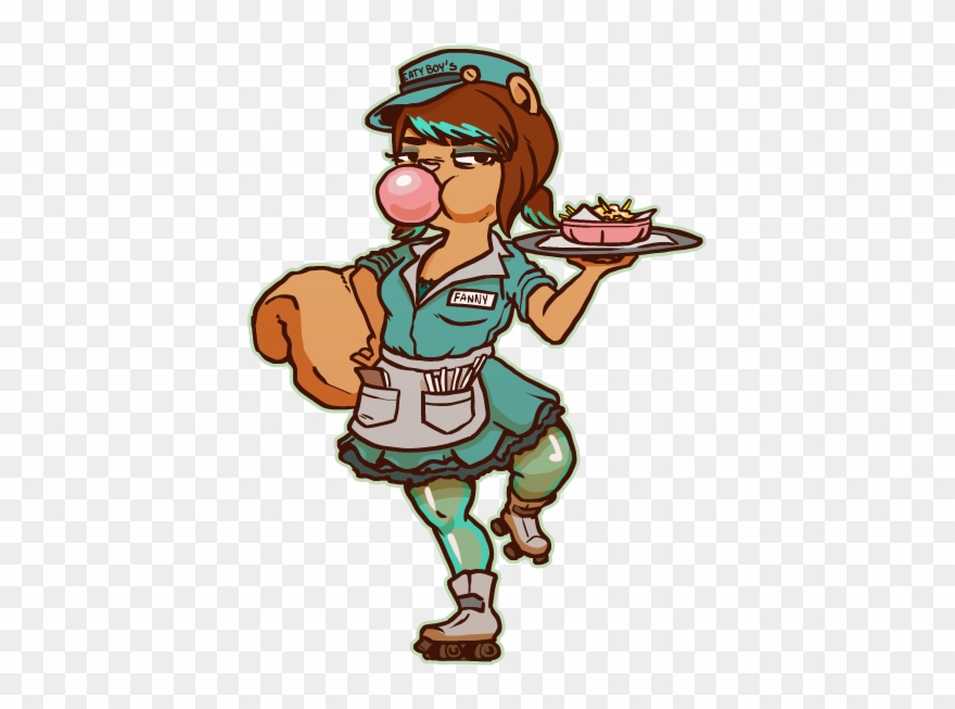 Catastrophe Waitress - Cartoon Clipart