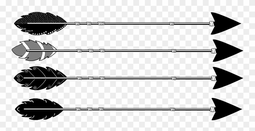 Black And White Arrows Png - Tribal Arrow Heart Png Clipart