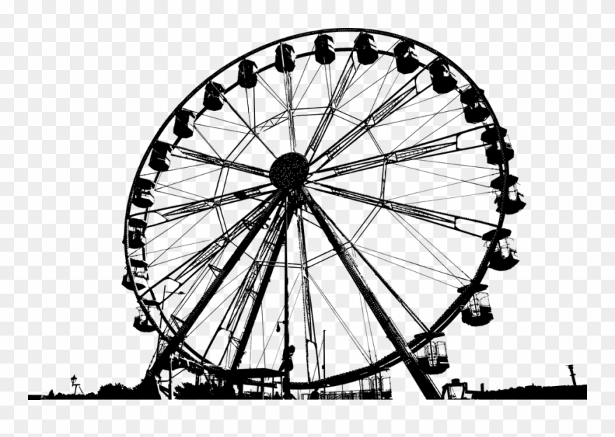 Ferris Wheel Amusement Park Silhouette Amusement - Ferris Wheel Silhouette Clipart