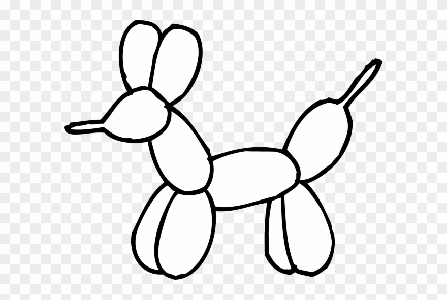 Coloring Books And Pages - Balloon Animal Clipart Black And White - Png Download