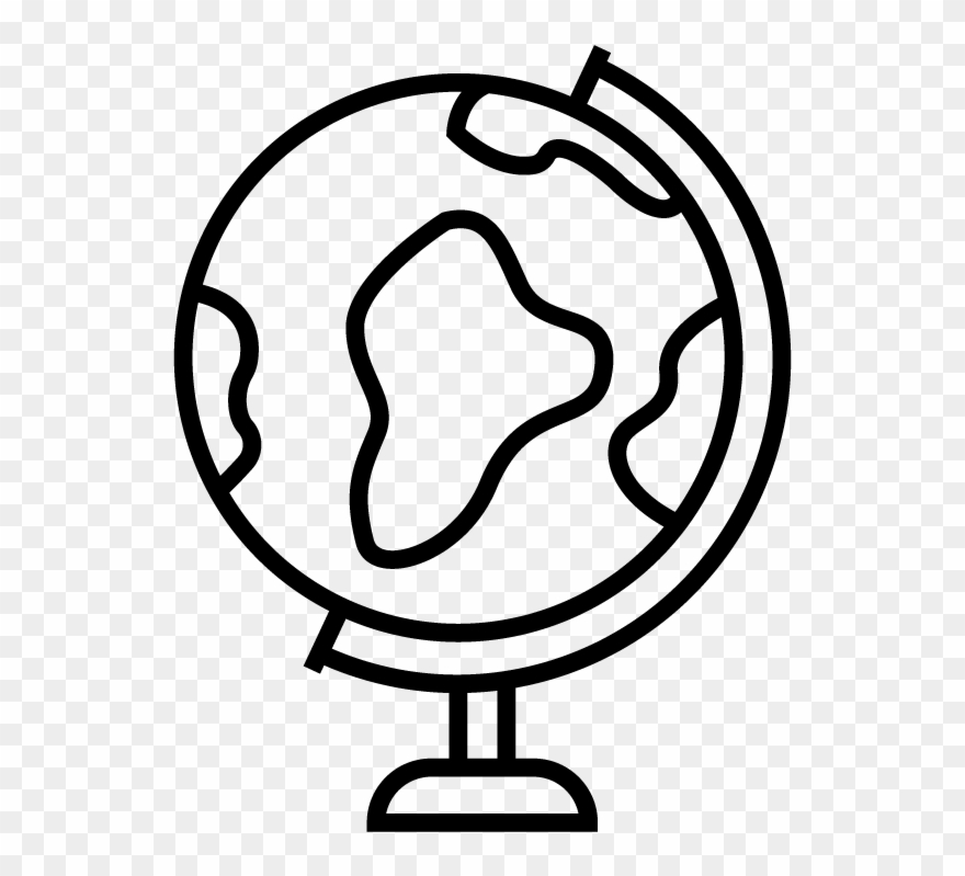 Beautiful Campus - Outline Globe Png Icon Clipart