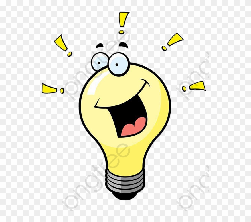 Lightbulb Clipart Cartoon - Cartoon Light Bulb Idea - Png Download
