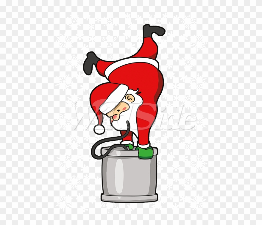 Drunk Santa Png - Santa Doing A Keg Stand Clipart
