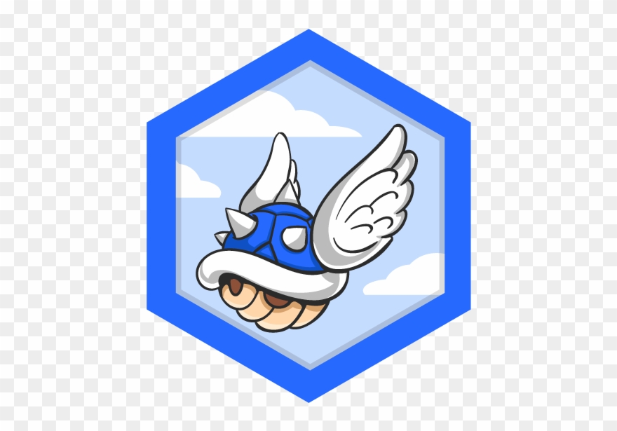 Blue Spikey Shell - Cartoon Clipart