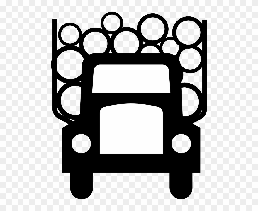Frontal Truck, Transportation, Vehicle, Wood, Frontal - Log Truck Clip Art - Png Download