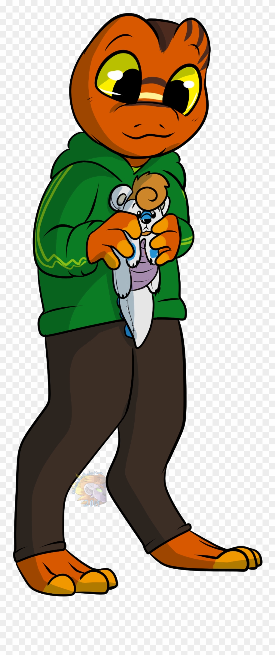 C Froggy Hold Plush - Cartoon Clipart