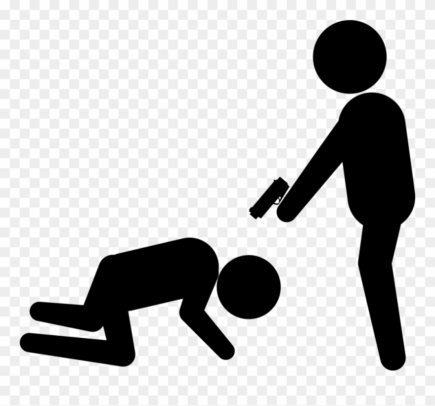 Criminal Pointing A Gun To A Victim On The Floor Comments - Victim Svg