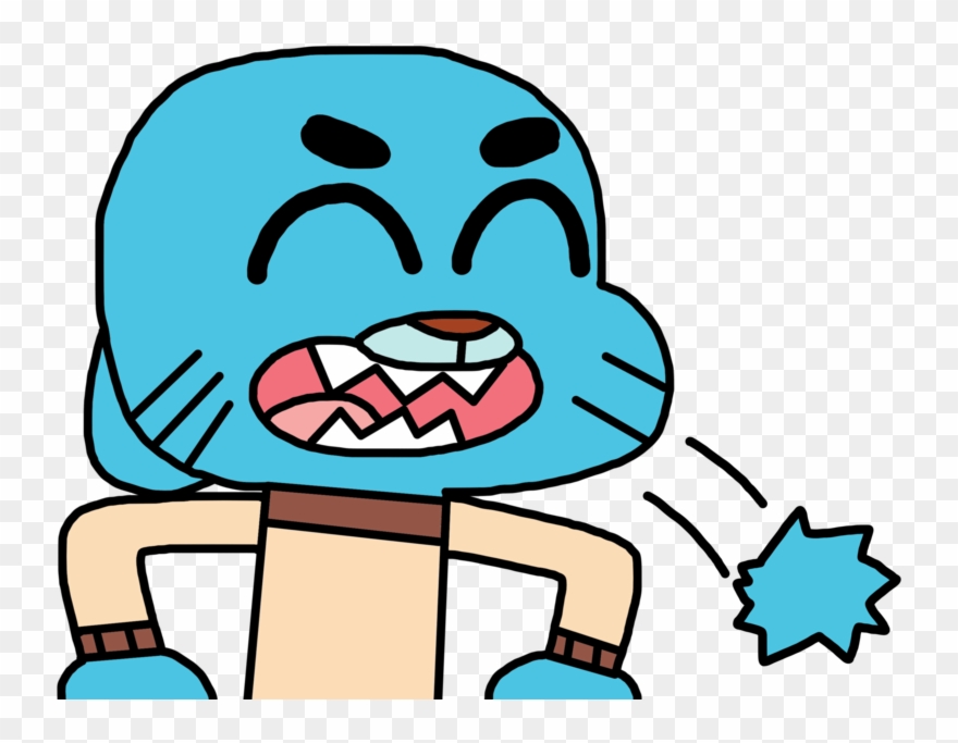 Gumball Vomits A Hairball Clipart