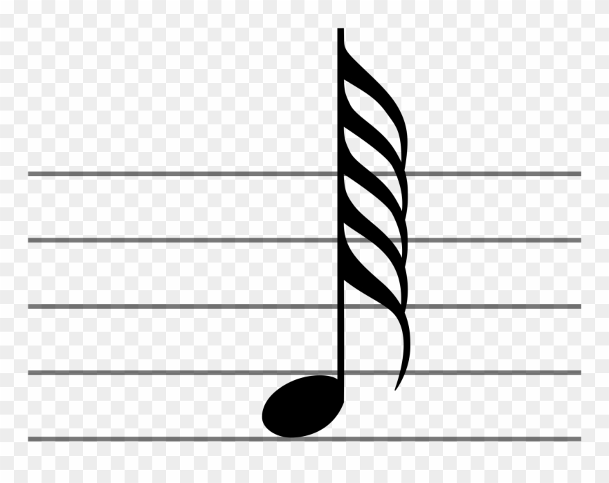 Eighth Note Png - Two Hundred Fifty Sixth Note Clipart