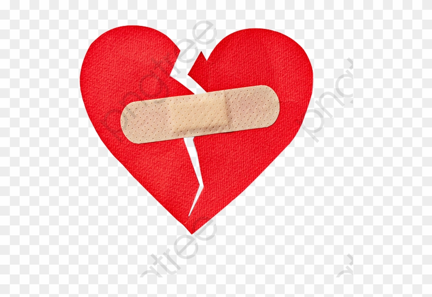 Broken Heart Broken Heart Clipart Bandaid - Band Aid Over Broken Heart - Png Download