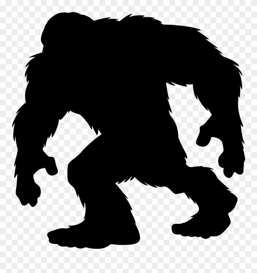 Walking Bigfoot Silhouette Sticker - Bigfoot Clipart - Png Download