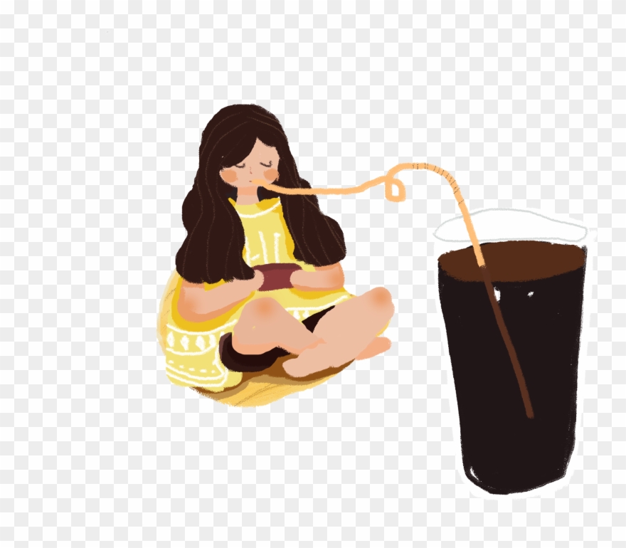 Cartoon Hand Drawn Illustration Girl Png And Psd - Psd Clipart