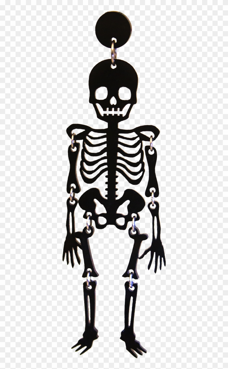 Skeleton Earring Black - Skeleton Clipart