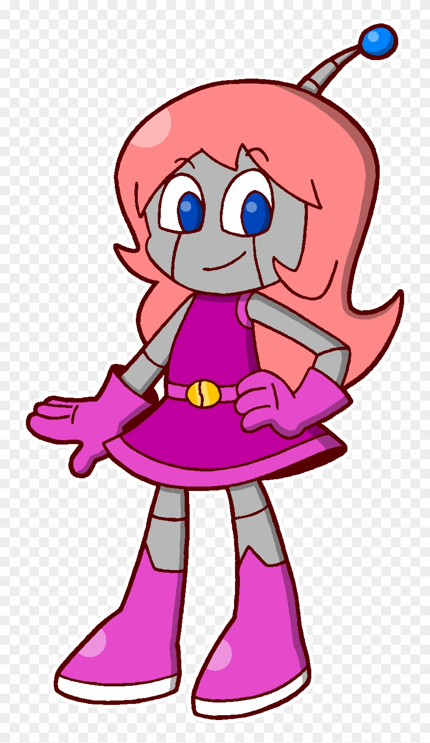 Robot Pink - Cute Robot Cartoon Pink Clipart