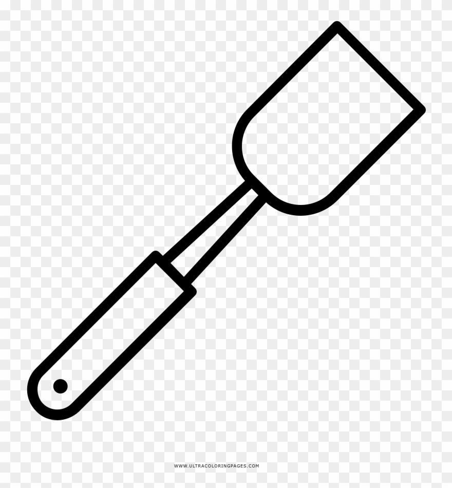Cooking Utensils Coloring Page - White Spatula Png Clipart