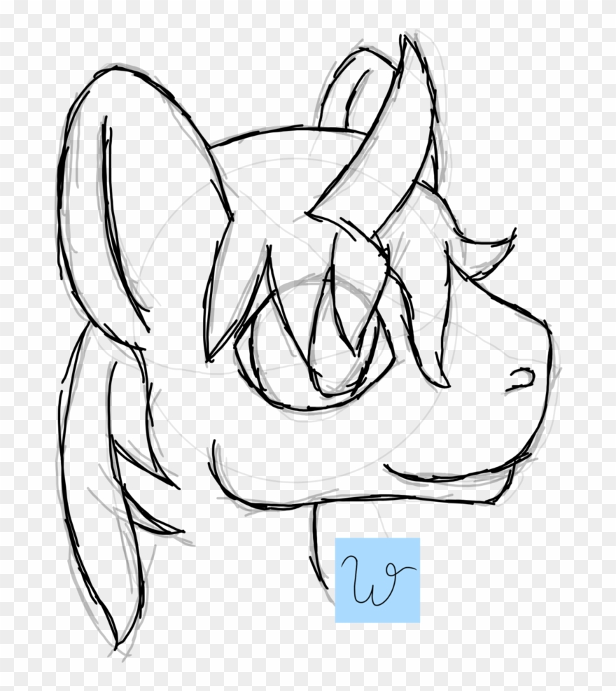 Pony Headshot For Glitch By Wolfie On - Line Art Clipart