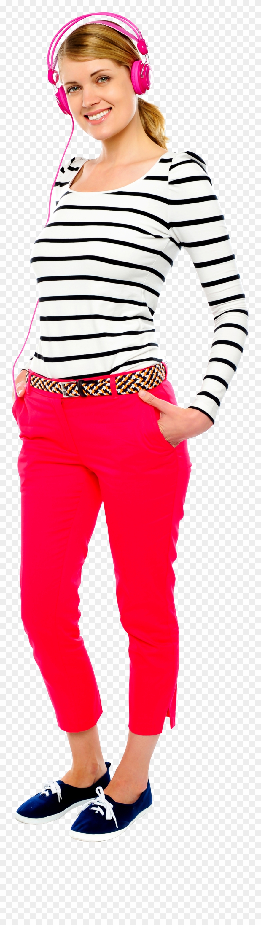 Listening To Music Png - Girl Clipart