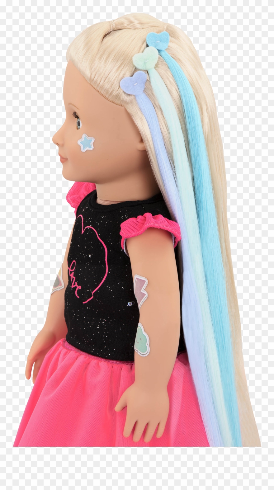 Side Profile Of Luana With Hair Extensions - Barbie Clipart