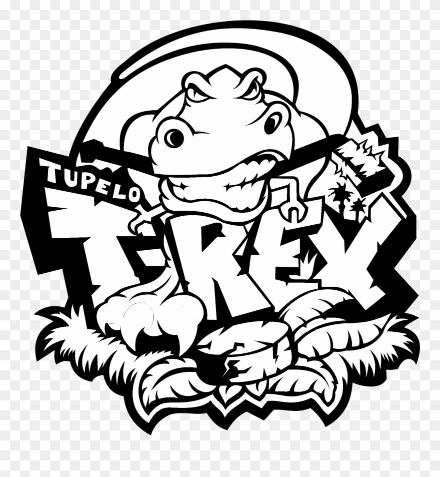 Tupelo T Rex Logo Black And White - Team T Rex Clipart