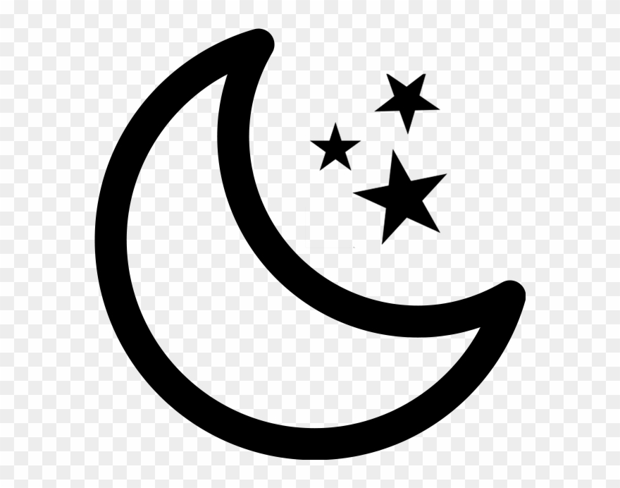 Night - Moon And Star Vector Png Clipart