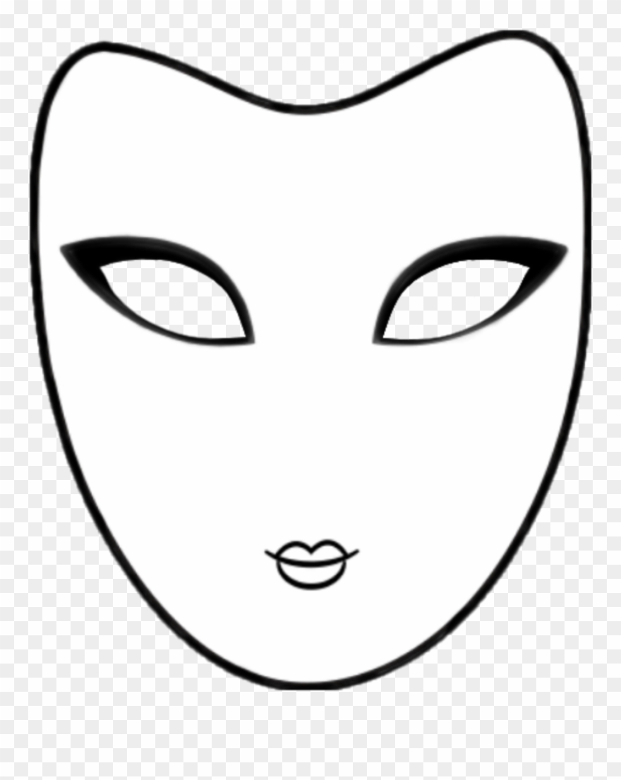 Mask Whiteandblack Outline Colorsheet Carnival - Mask Clipart