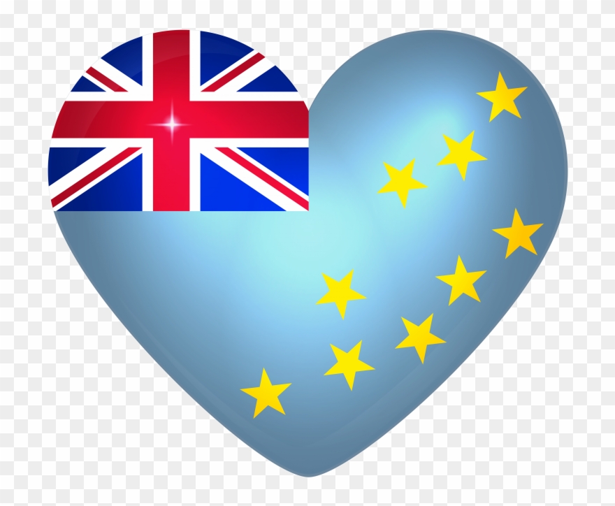Tuvalu Large Heart Flag - High Resolution Australian Flag Clipart