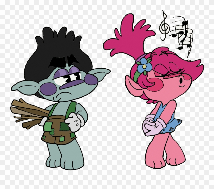 Happie Harmonies Branch And Poppy Sticker - Cartoon Clipart