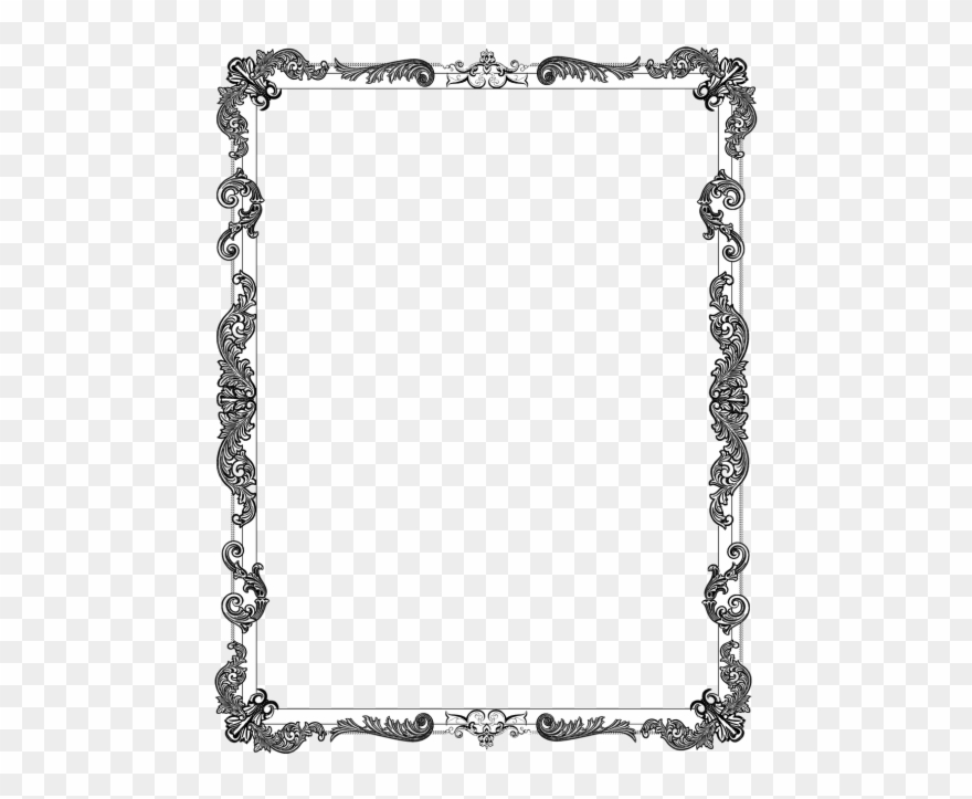 Filigree Border Png - Border For Paper Transparent Clipart
