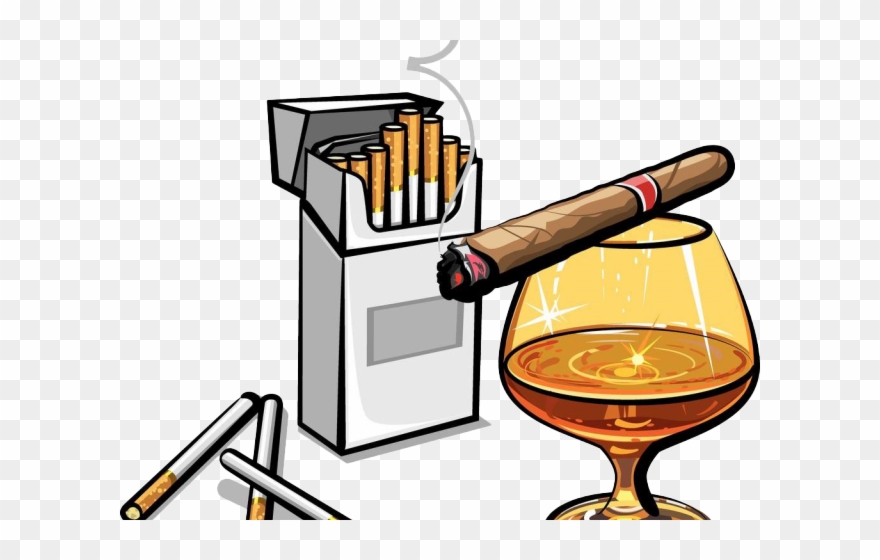 Tobacco Clipart Cigarette Alcohol - Whiskey And Cigar Clipart - Png Download