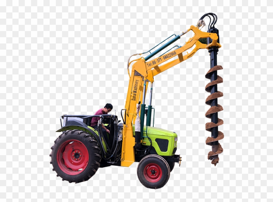 Ground Drilling Machine Post Hole Bore Gearbox Trenching - Tractor Clipart