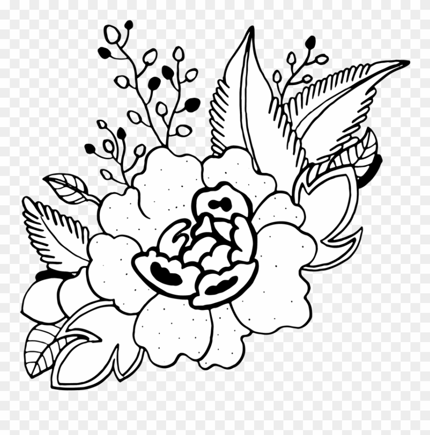 Free Png Hand Drawn Floral Bouquets - Floral Design Clipart