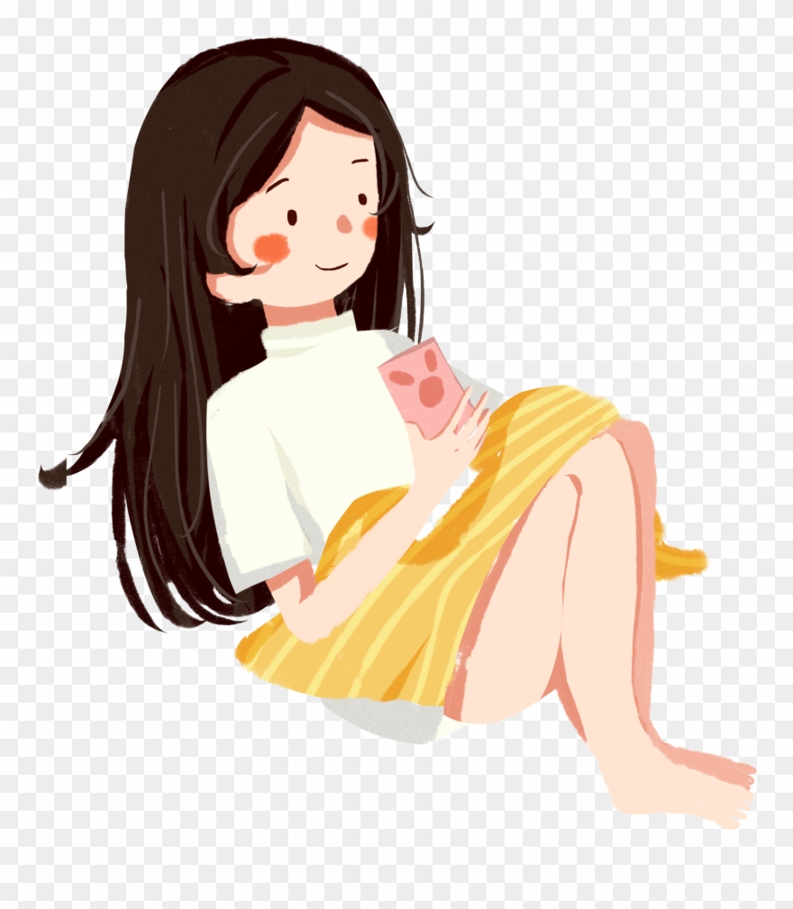 Cartoon Fresh Girl Character Teenage Png And Psd - Cartoon Clipart