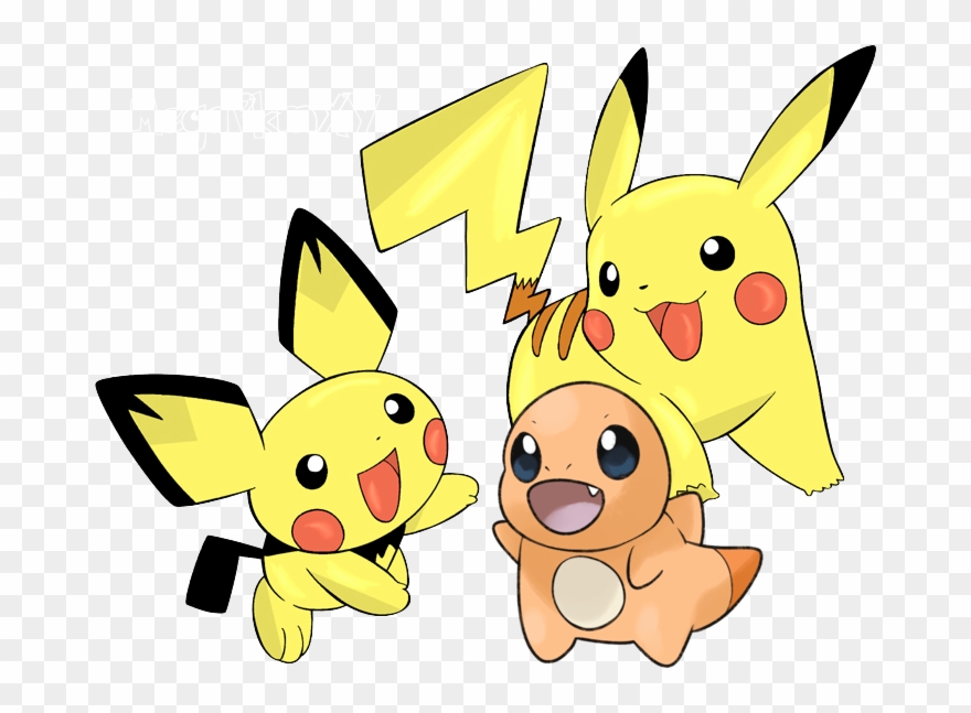 To Us Baby Bulbasaur Baby Squirtle Baby Charmander - Pikachu Pichu And Eevee Clipart