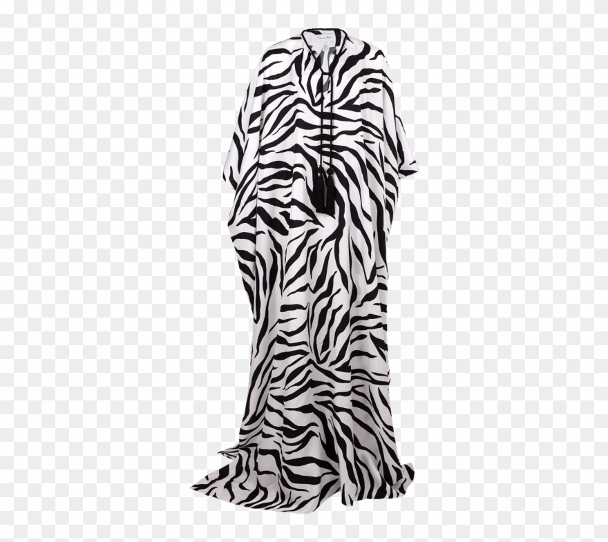 Zebra Print Silk Caftan - Illustration Clipart