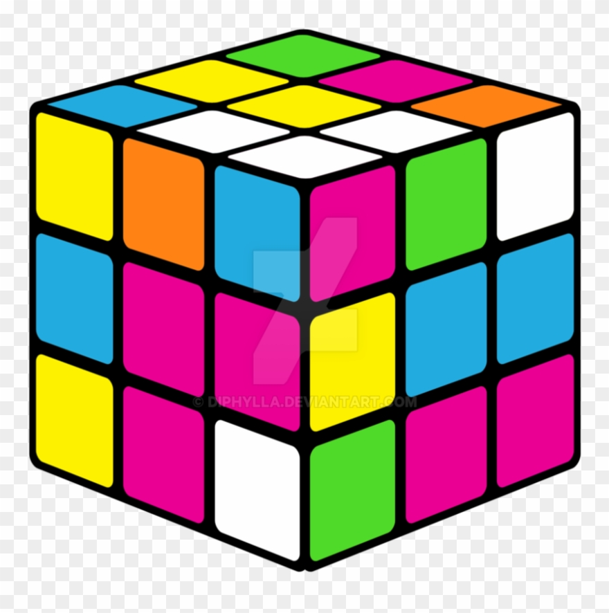 80's Vector Neon - Rubics Cube Clipart - Png Download