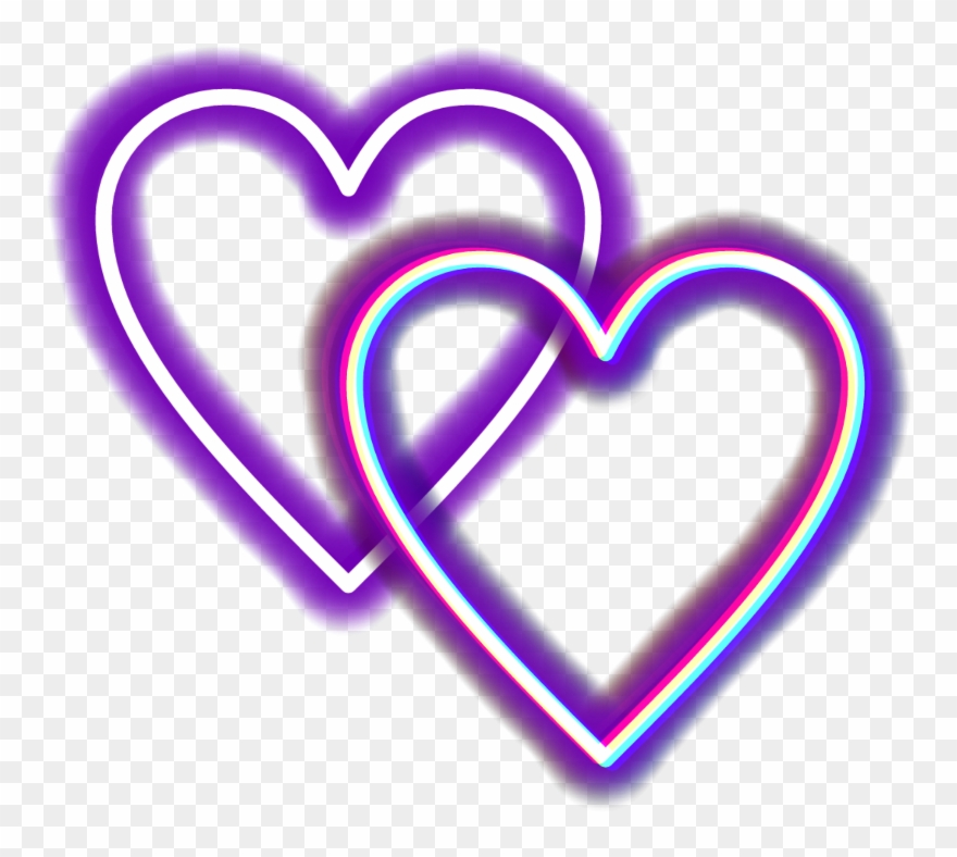 #mq #purple #glitch #neon #hearts - Heart Clipart