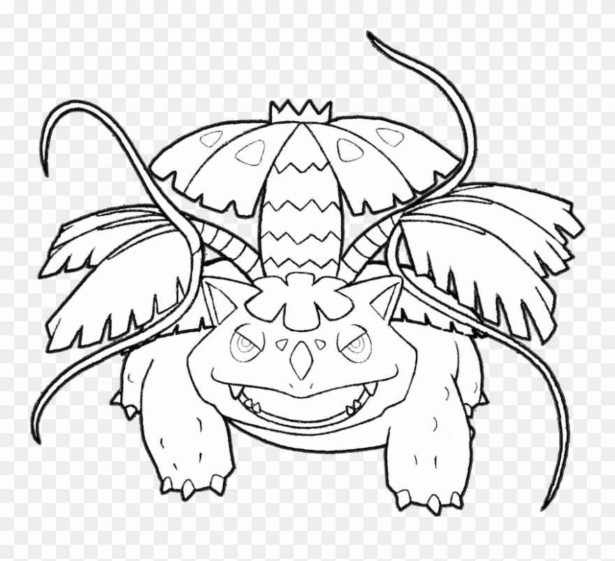 Venus Fly Trap Drawing - Line Art Clipart