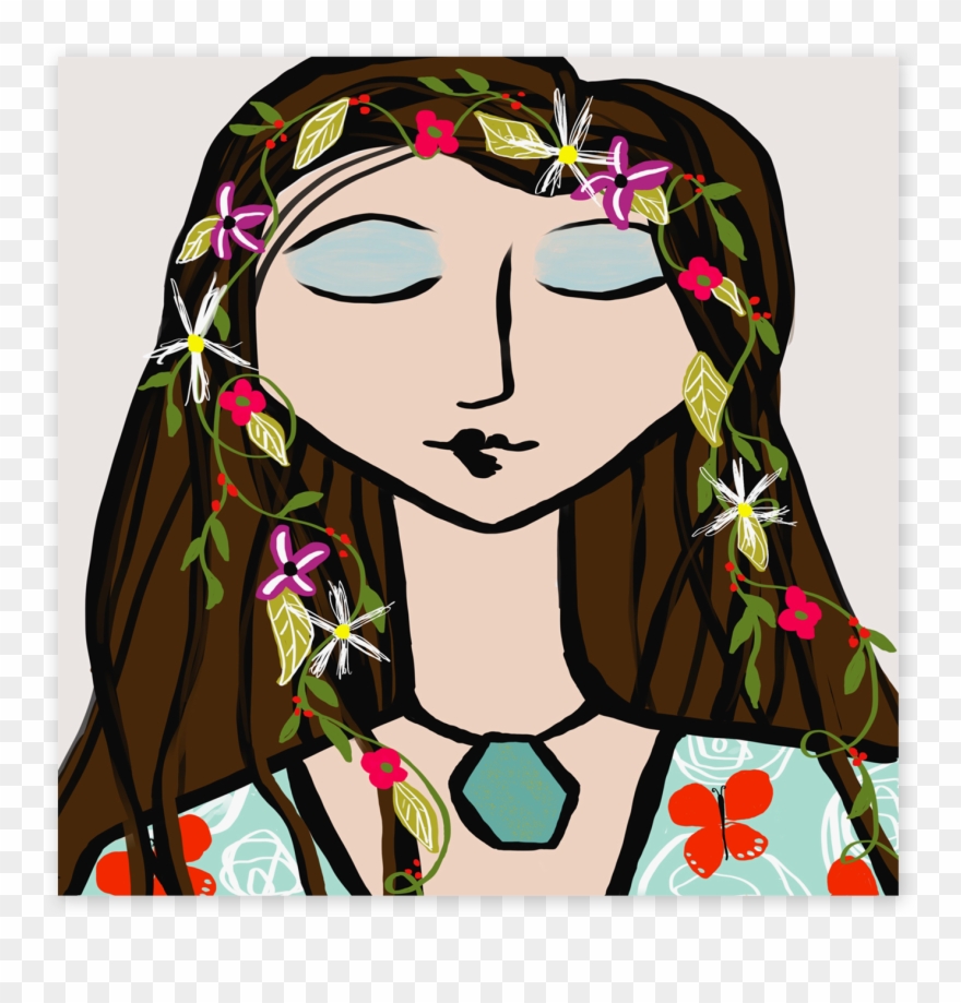 Flower Child Butterfly Clipart