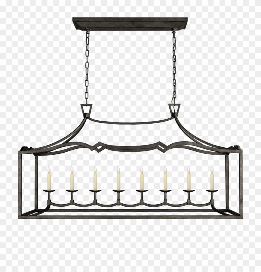 Fancy Darlana Large Linear Pendant In Aged Iron - Visual Comfort Fancy Darlana Large Linear Pendant Clipart