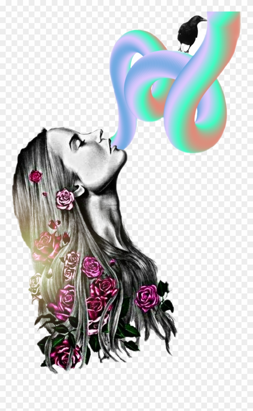 #girl #lol #motivation - Рисунок Девушки С Цветами Clipart