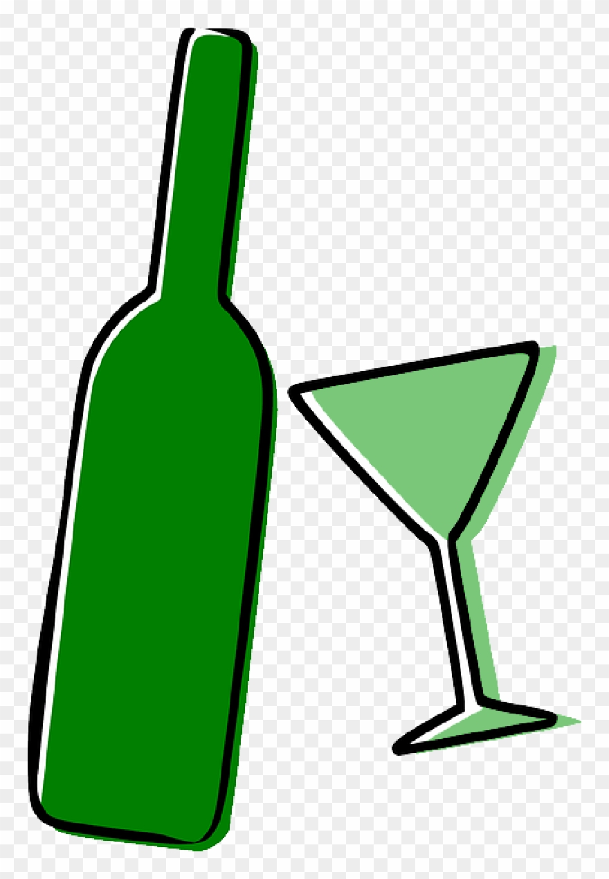 Alcohol Bottle Drinks Drunk Glass - Alcohol Clipart - Png Download
