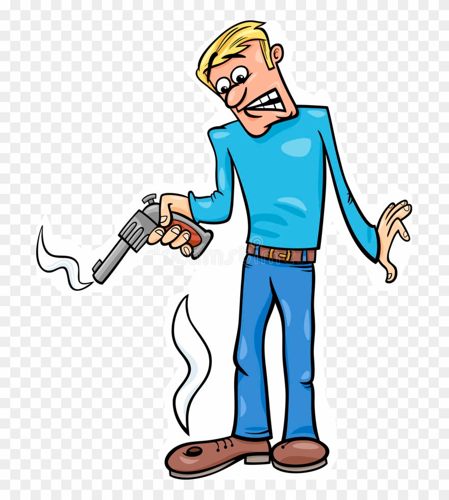 Shooting Yourself In The Foot Cartoon Clipart