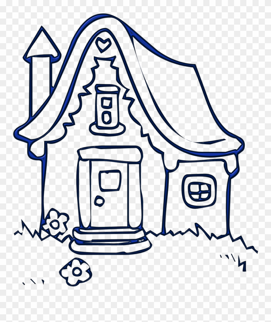 Forest, House, Cottage, Building, Housing - Cartoon Village House Drawing Clipart