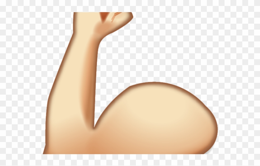 Flexing Arm Muscles - Flexing Arm Emoji Transparent Clipart