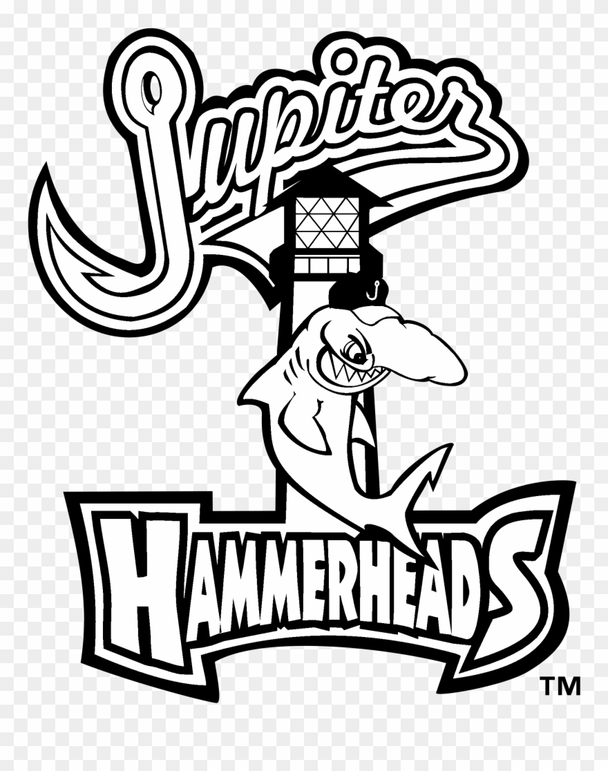Jupiter Hammerheads Logo Black And White - Jupiter Hammerheads Logo Clipart